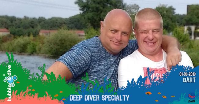Proficiat Bart met het behalen van je PADI Deep Diver brevet!