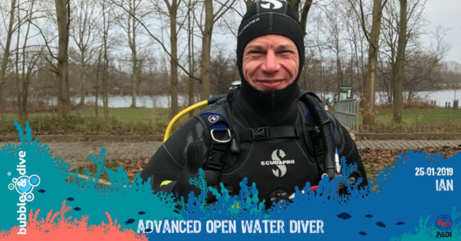 Proficiat Ian met het behalen van je PADI ADVANCED OPEN WATER DIVER brevet!