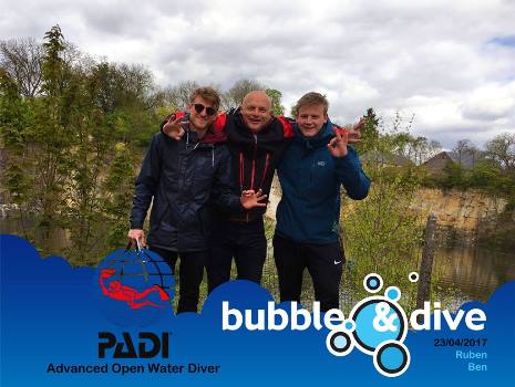 Proficiat Ruben en Ben met het behalen van jullie PADI Advanced Open Water Diver brevet in onze duikschool in Gent!